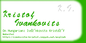 kristof ivankovits business card